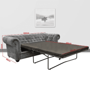 Grey Chesterfield 3 Seater Sofa Bed – Classic Style & Comfort | BEDK UK