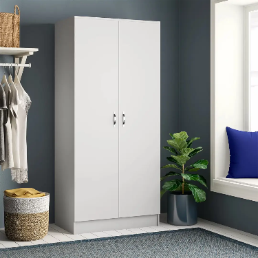 Alina 2 Door Wardrobe – Compact White Bedroom Storage | BEDK UK