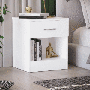 Alina Bedside Table – 2 Drawer White Nightstand | BEDK UK