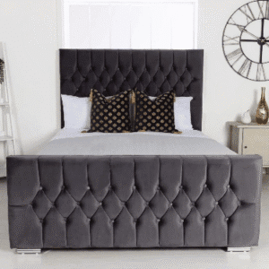 Grey Rose Chesterfield Bed Frame – Luxury Velvet Bed UK | BEDK