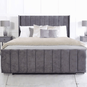 Plush Velvet Royal Wing Bed – Double & King Size Bed | BEDK