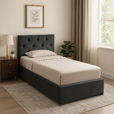Platinum Single Platform Bed Base with Mattress & Storage | BEDK