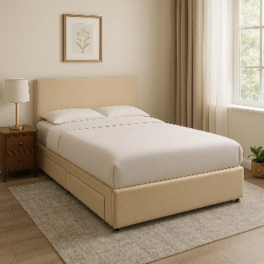 Platinum Double Platform Bed Base with Storage & Mattress Options | BEDK