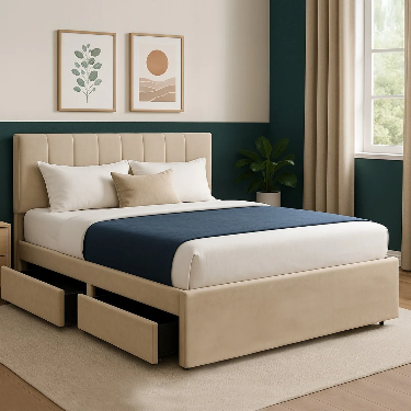 King Size Platform Bed Base with Mattress & Storage Options | BEDK