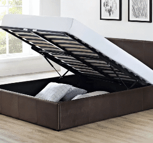 Leather Ottoman Storage Bed – End Lift Faux Leather Bed | BEDK