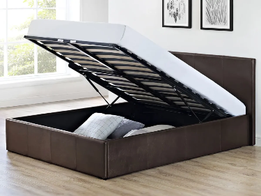 Leather Ottoman Storage Bed – End Lift Faux Leather Bed | BEDK
