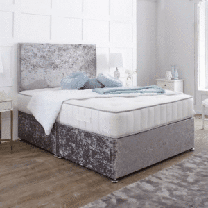 Crushed Velvet Divan Bed with Optional Storage & Headboard | BEDK