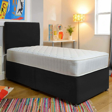 Single Divan Bed with 10-Inch Orthopaedic Mattress & Headboard | BEDK